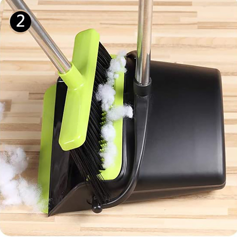 brush with feathered bristles appliance flat plastic broom with holder floor cleaning sweeping broom for home