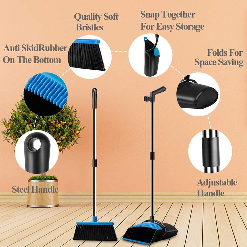 brush with feathered bristles floor broomstick rotating brush angle plastic floor cleaning broom sweeping broom