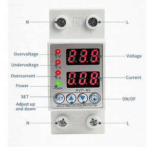 ZOII Din Rail Adjustable Digital Over Voltage And Under Voltage Protector With Dual  Screen Display Single Phase Surge Protector