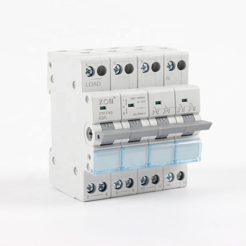 24 month Warranty ZYFT-63 Din Rail type Change over Switch 2P 25A 40A 63A 2 Pole Modular Manual Changeover Switch