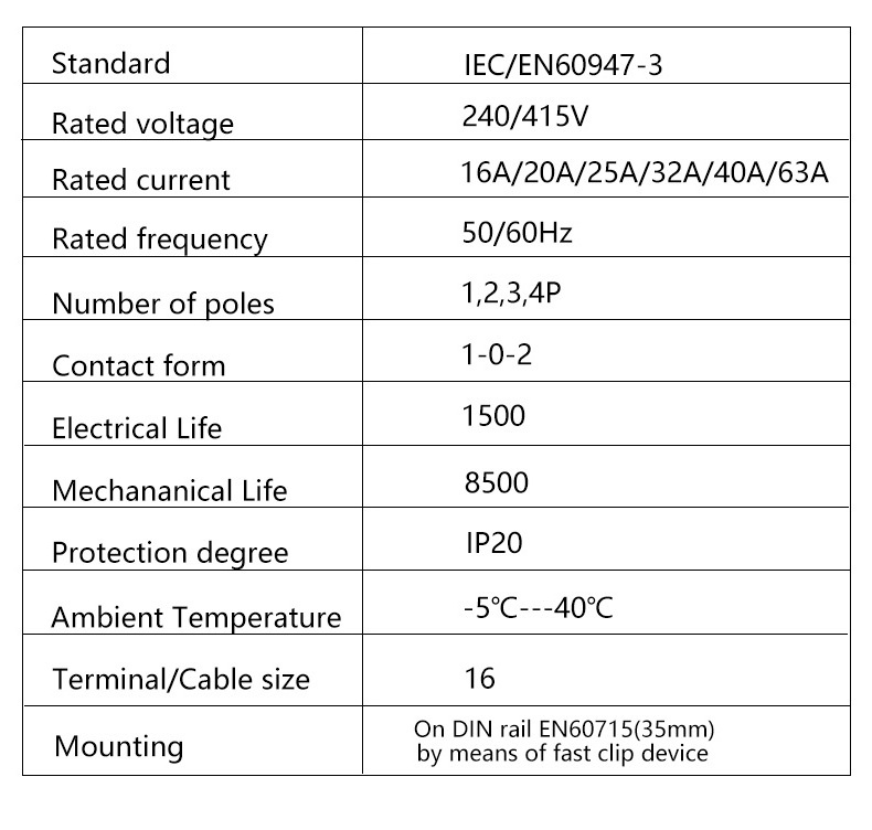 Automatic Power Change Over Dual Power Automatic Transfer Switch Ats 2 Pole 4 Pole 2p  40A 63A 230v Mcb Type