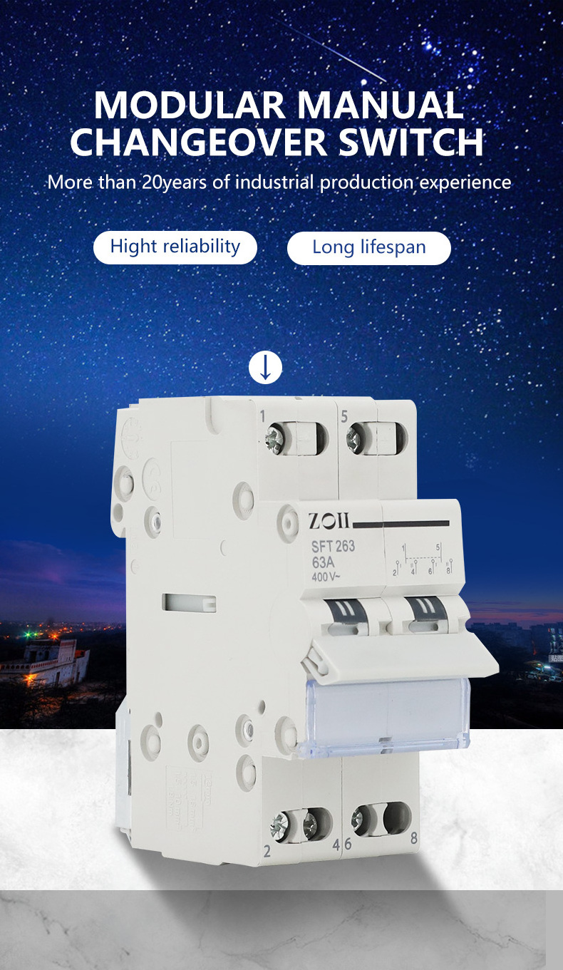 Automatic Power Change Over Dual Power Automatic Transfer Switch Ats 2 Pole 4 Pole 2p  40A 63A 230v Mcb Type