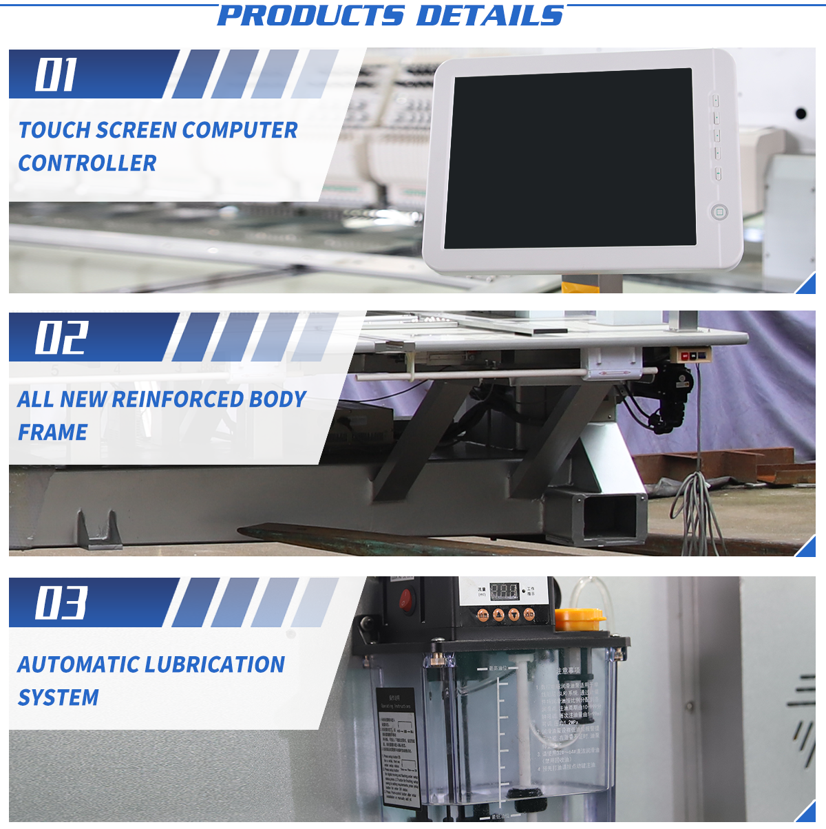 4 head embroidery machine 8 colors Hot film machine logo embroidery machine