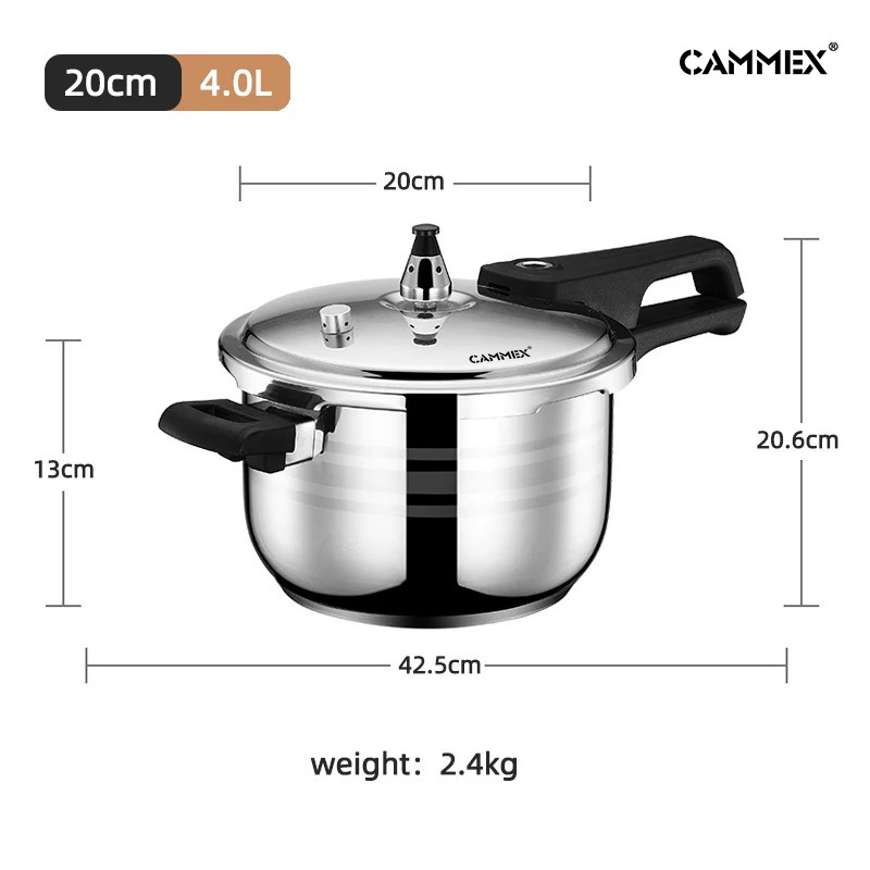 CAMMEX Pressure cooking sauce pans/ 304 Stainless Steel Rice Cooker 20cm Multifunctional Induction Pressure Cooker