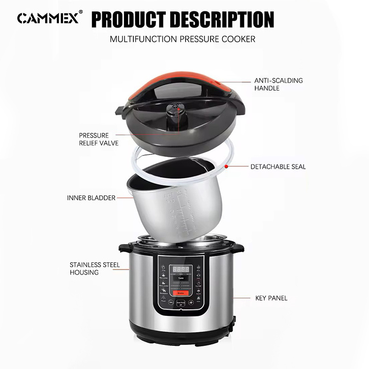 CAMMEX Electric Pressure Cooker 10L With Pressure Release Device