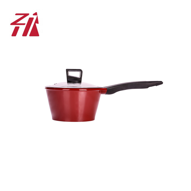 New products 2019 kitchen Die casting aluminum  non-stick marble coating hot pot milk sauce boiling pan cookware