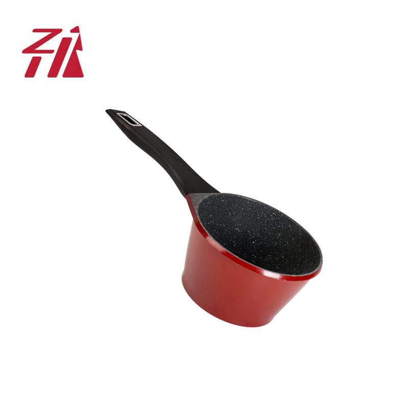 New products 2019 kitchen Die casting aluminum  non-stick marble coating hot pot milk sauce boiling pan cookware