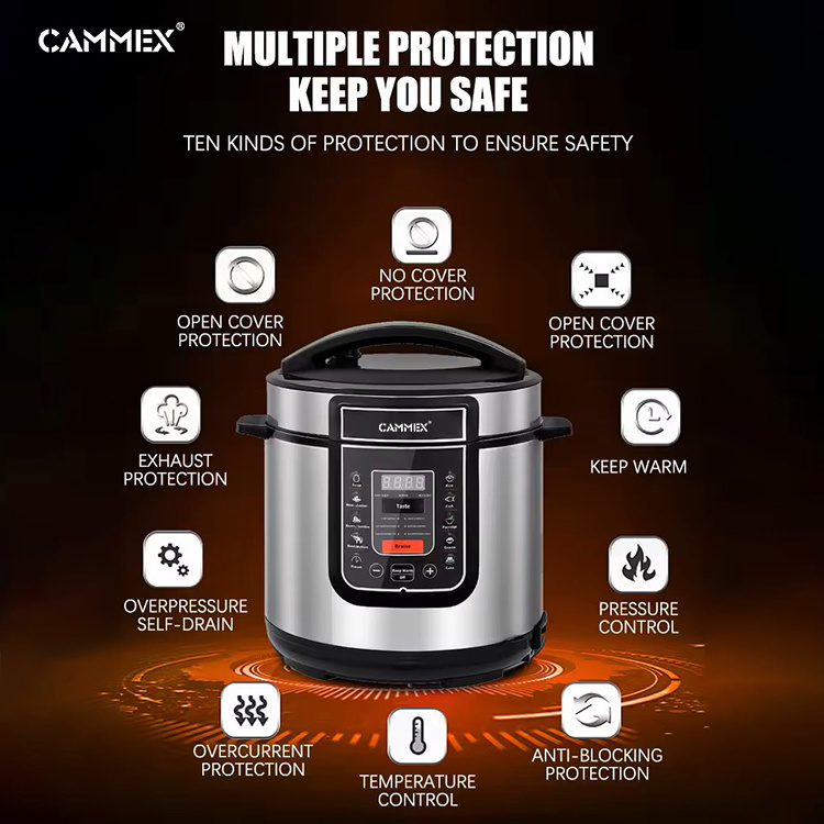 CAMMEX Electric Pressure Cooker 10L With Pressure Release Device