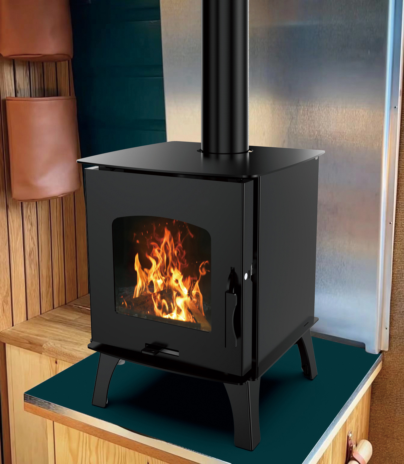 High Quality Factory Price Black Steel Adjustable Air Intake wood Stove indoor/RV small European wood burning stove&fireplace