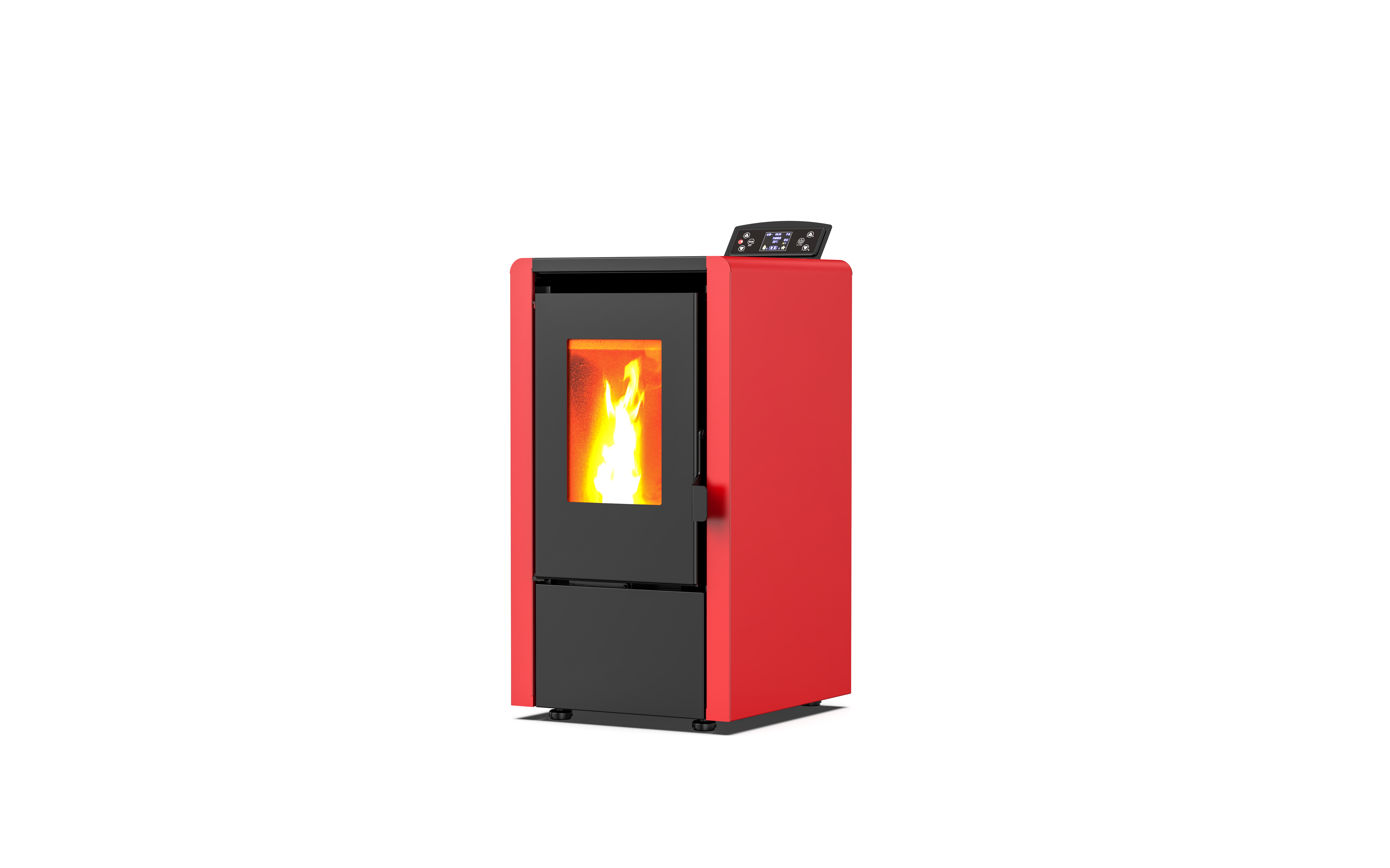 KM0602A Factory direct 6kw Automatic feeding Mini european pellet fireplace stove With Control Panel