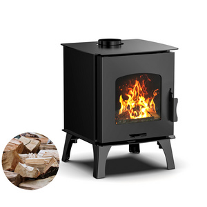 High Quality Factory Price Black Steel Adjustable Air Intake wood Stove indoor/RV small European wood burning stove&fireplace