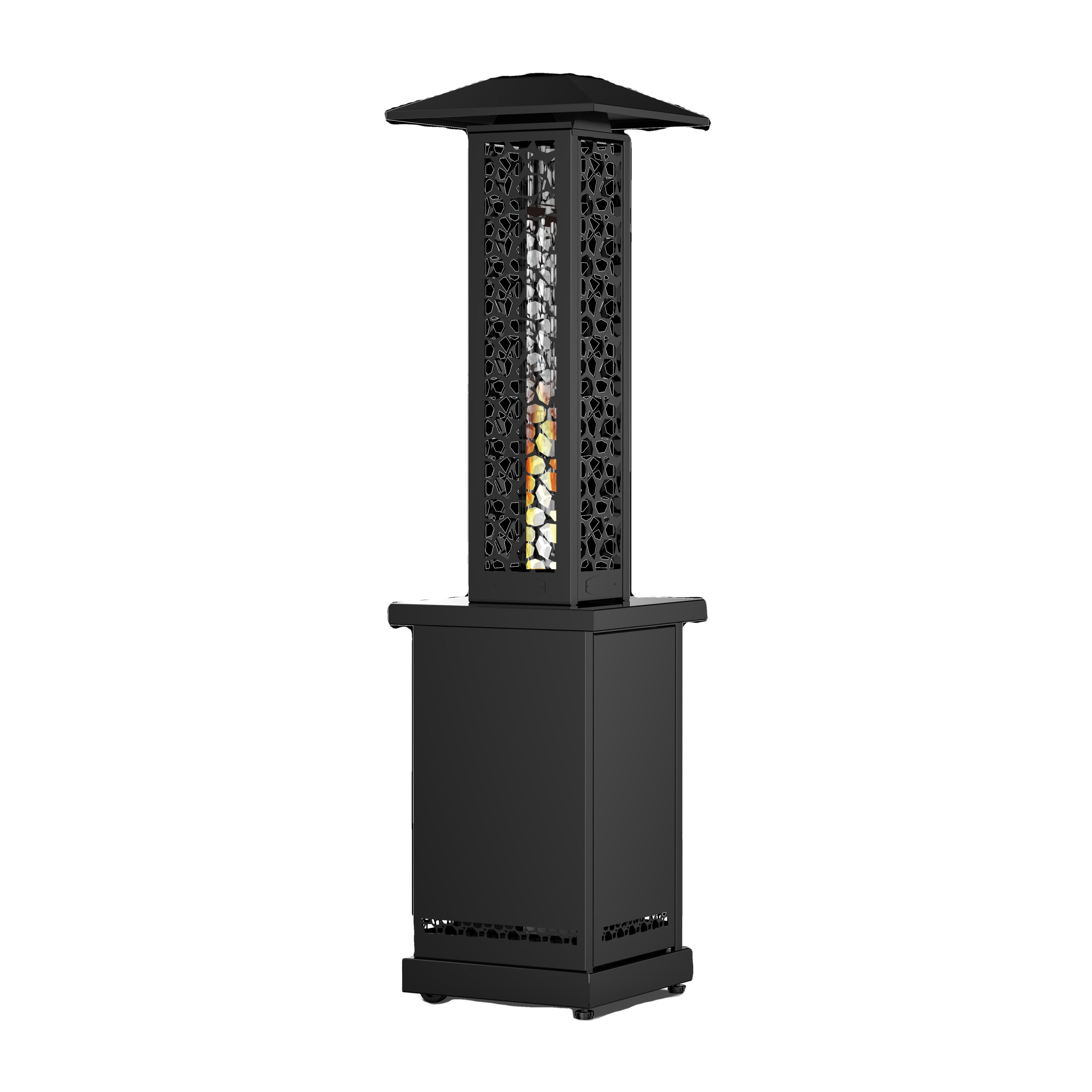 OPS2001A Freestanding Weatherproof Garden Pellet Stove outdoor pellet Heater Patio Fireplace Hopper with lock design