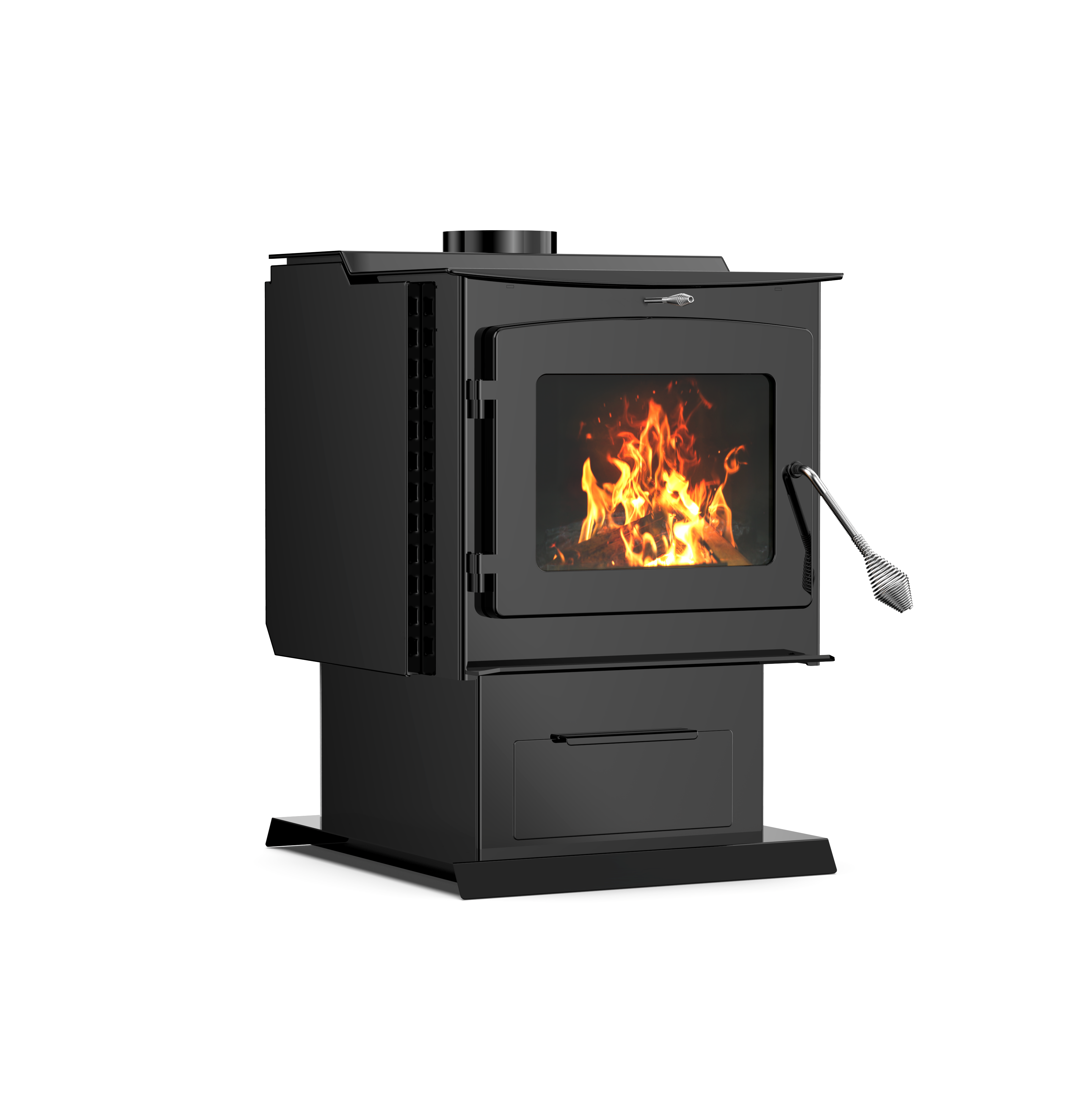 ZLR2500A Indoor Household Heating Wood Burning High-Temperature Resistant Glass Wood Stove with ashpot