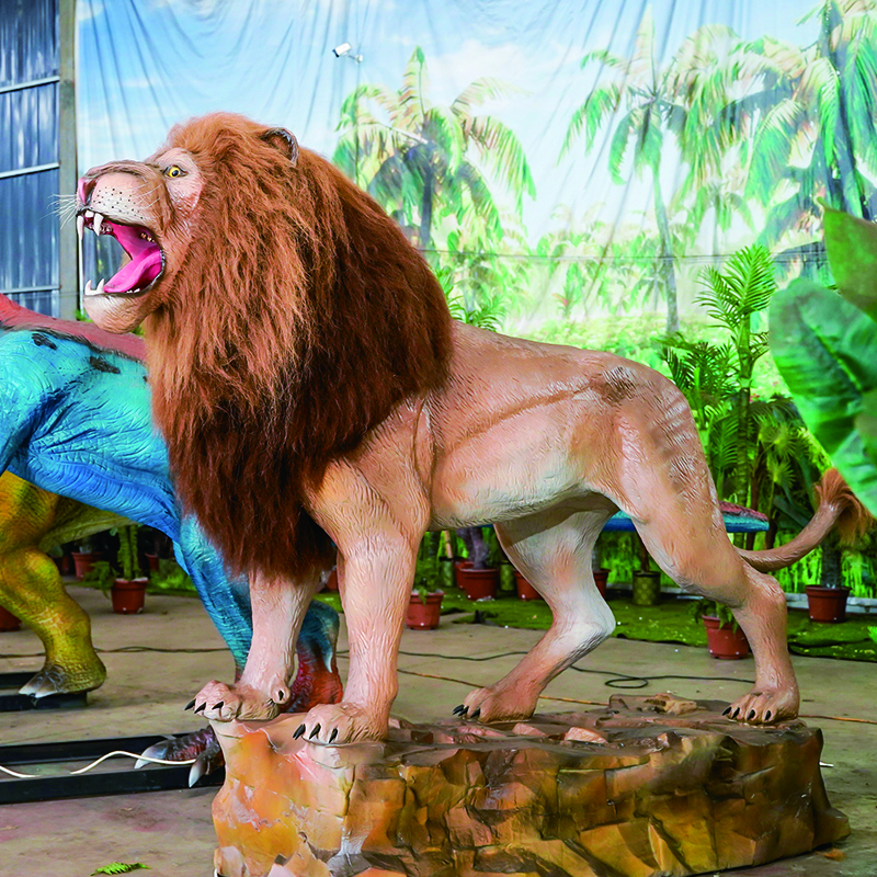 Lion Outdoors Theme Park Animatronic Models Decorations Robotic Walking Animals Dinosaurs Amusement Park World Party 1 Pcs <5