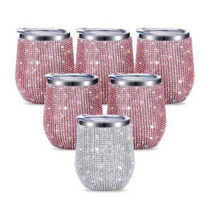 Diamond Bling Wine Tumbler Diamond Tumbler Rhinestone for Glitter Wine Tumbler Glitter Water Bottle for Women Girls Bride