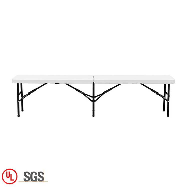 Hot Sale Outdoor Garden Portable Adjustable White Folding Plastic Bench Seat For Event