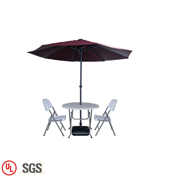 Portable Patio Table Picnic Hdpe Beach Umbrella Plastic Folding Round Outdoor Table With Umbrella Hole