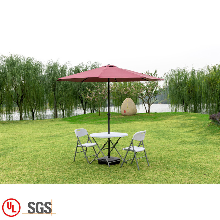 Portable Patio Table Picnic Hdpe Beach Umbrella Plastic Folding Round Outdoor Table With Umbrella Hole