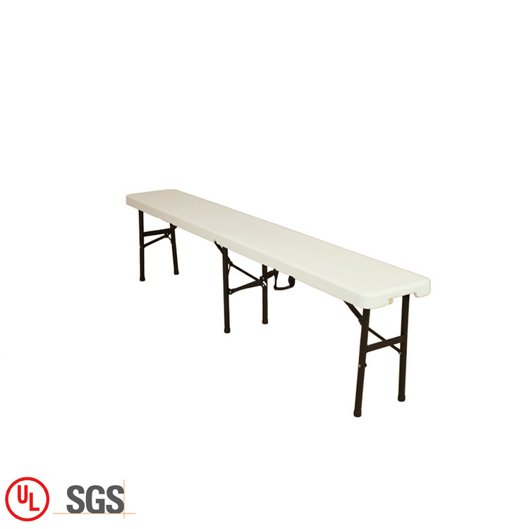 Hot Sale Outdoor Garden Portable Adjustable White Folding Plastic Bench Seat For Event