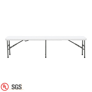 Garden furniture wedding outdoor white portable picnic plastic folding bench for event