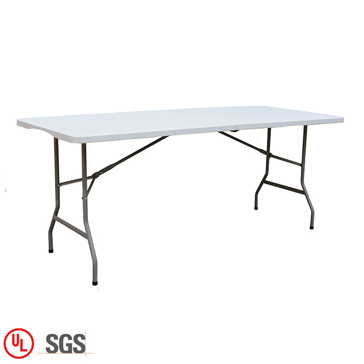 Factory price folding table 180cm outdoor garden party banquet 6ft plastic white foldable table for events