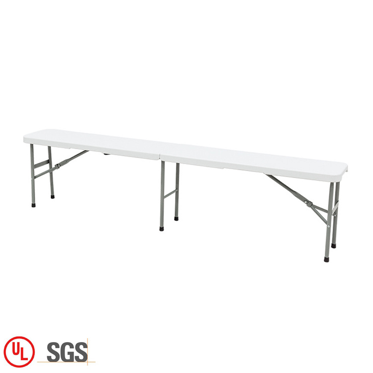 Garden furniture wedding outdoor white portable picnic plastic folding bench for event