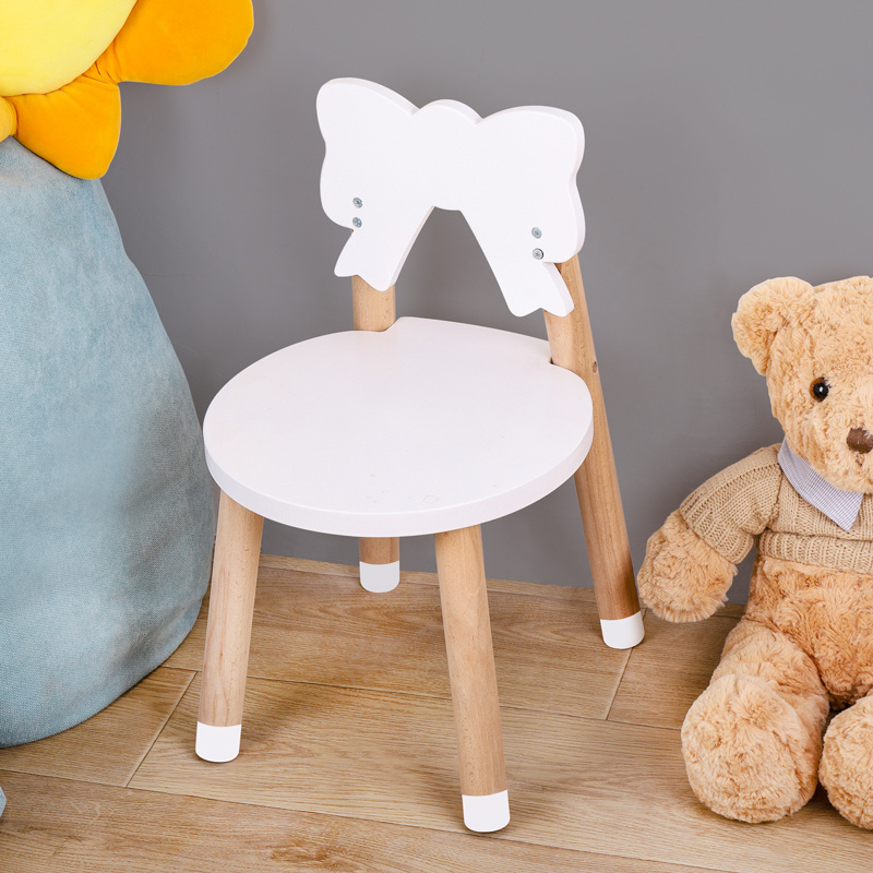 Hot sale new style kids wooden study table Cartoon style study table and chair set White children's wooden table and chair set