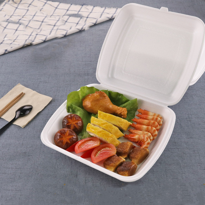 Disposable foam lunch box hamburg alternatives Burger packing box for food  Burger Biodegradable Fast Food takeout Container