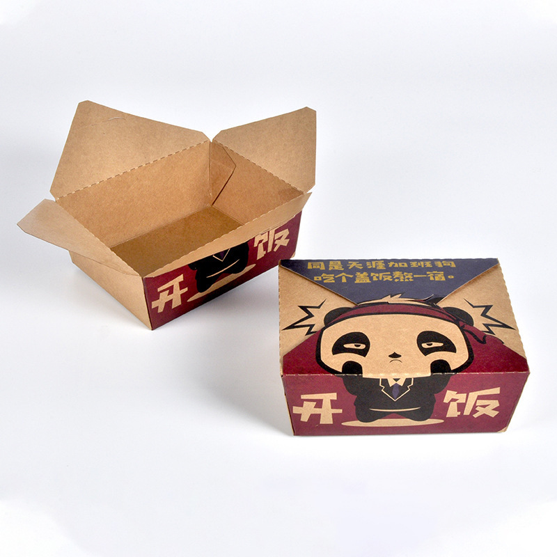 Fast food paper box disposable box hamburger French fries sandwich Kraft paper box for restaurant