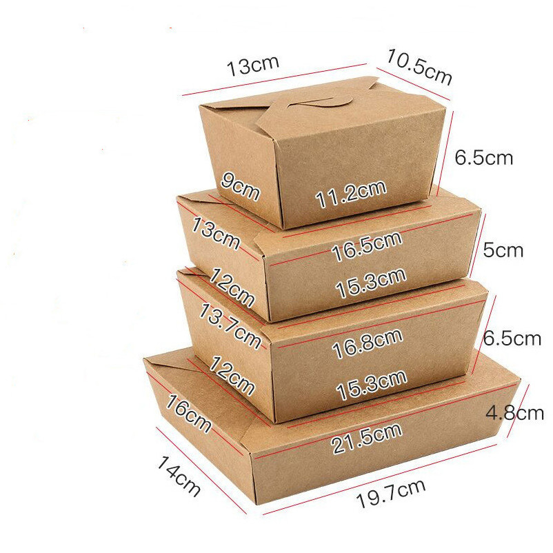 Fast food paper box disposable box hamburger French fries sandwich Kraft paper box for restaurant