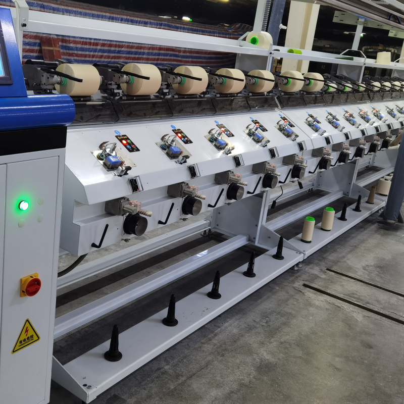 High speed Electronic Yarn Guide Air Covering Winder machine