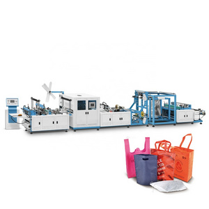 ZXL-E700 Automatic Non-woven Standup Box Bag Making Machine with Online Handle Thermal Bonding 5-in1