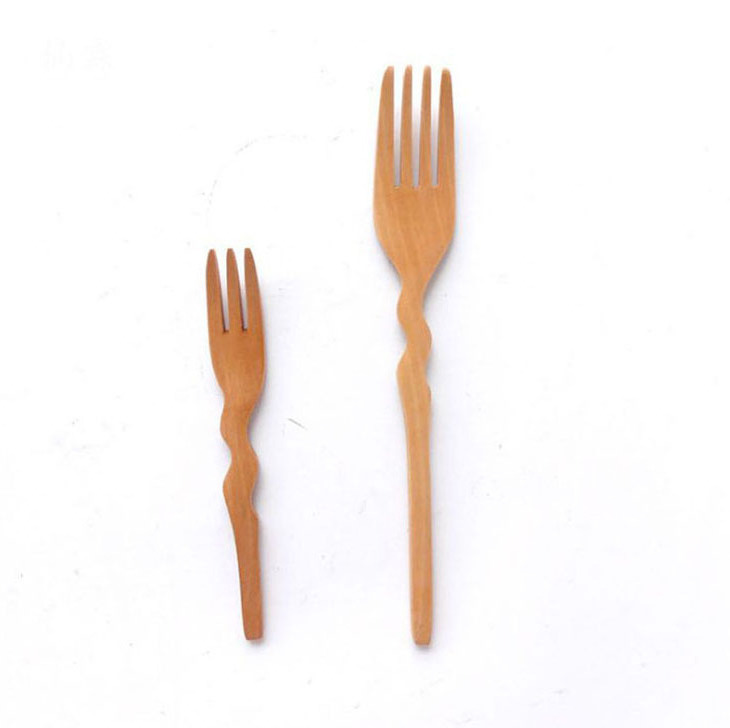 Custom Made Biodegradable Edible Cheese Fondue wooden Forks Tableware For korean