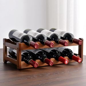 6/8/12/16 Bottles Bamboowine Rack Vintage Cabinet Holder Shelf Storage Wine Racks Home Kitchen Bar Tools Bamboo Home Furniture