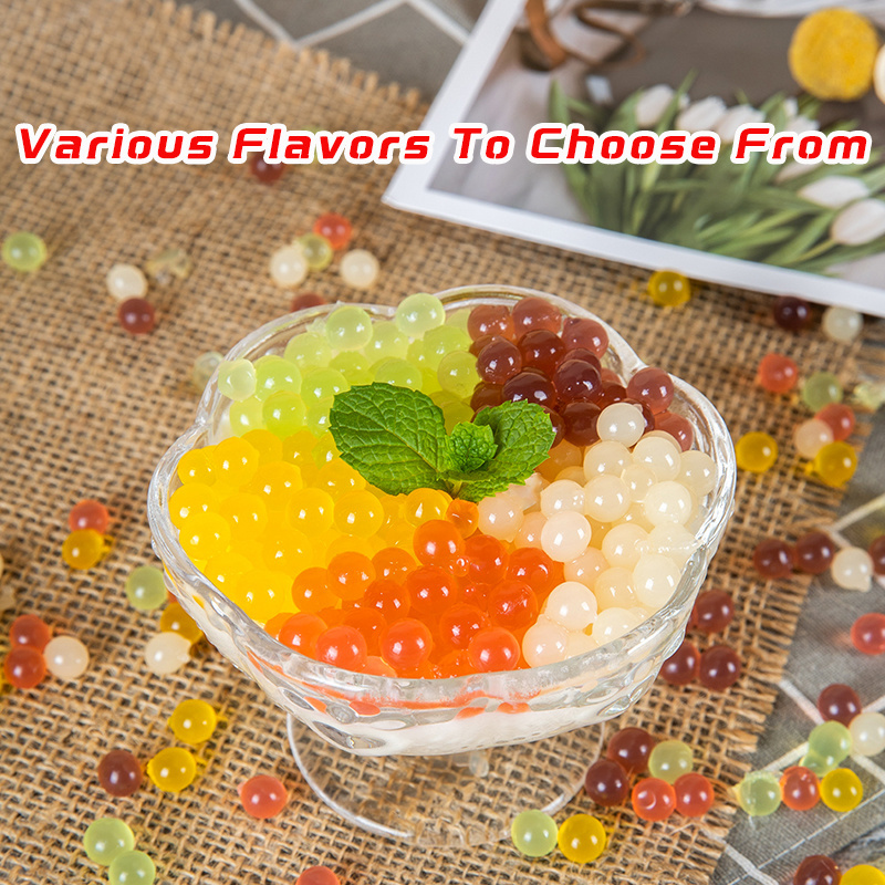 Chinese Most Popular 1.2Kg Mango Flavored Popping Boba Bubble Tea And Dessert Material Fruit Flavored Bursting Boba Pearls Drink