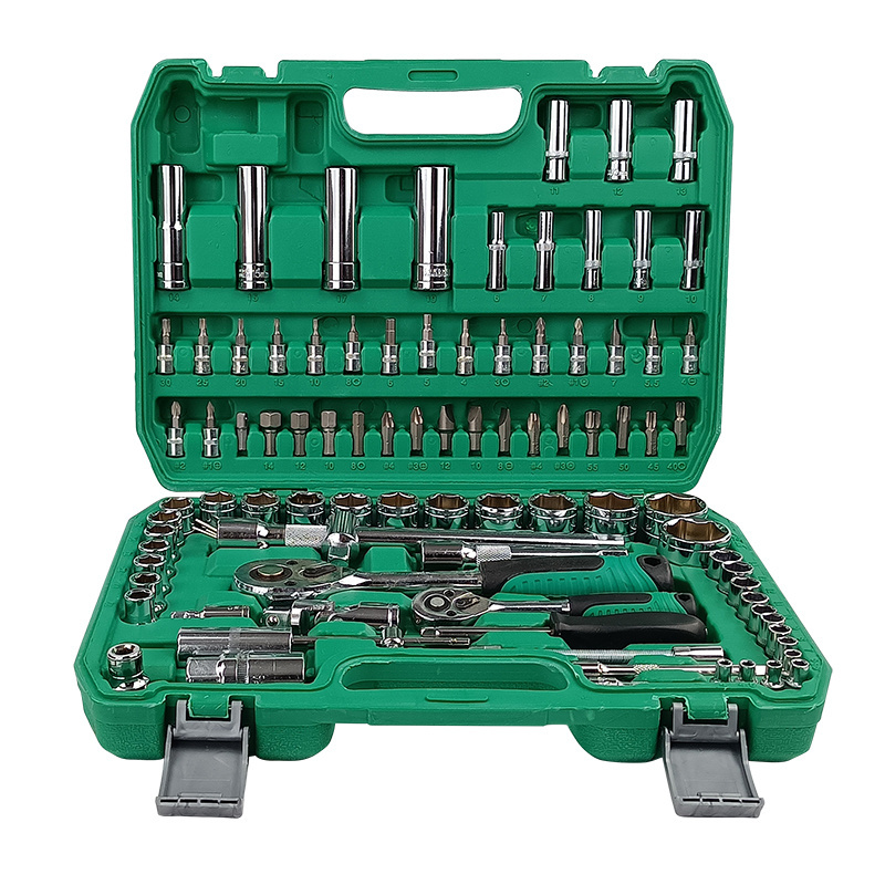 94 Pcs Hand Tools Set Adjustable 1/4 Inches 1/2 inches Long Handle Ratchet Wrench Car Repair Tool Kit factory