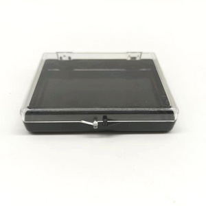 Clear transparent PS plastic square cube box with hinged lid for small item collection