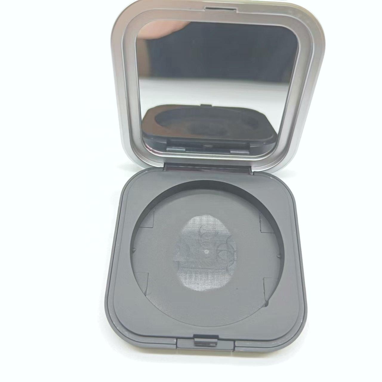 Travel Makeup Powder Puff Box with Empty Reusable Plastic Loose Powder Compact Container