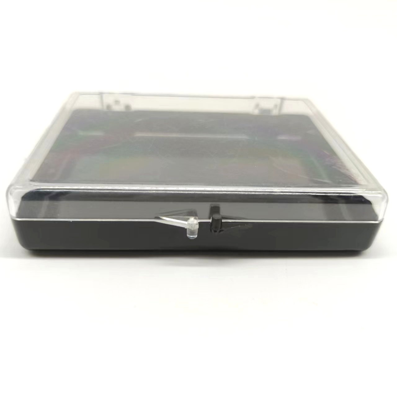 Clear transparent PS plastic square cube box with hinged lid for small item collection