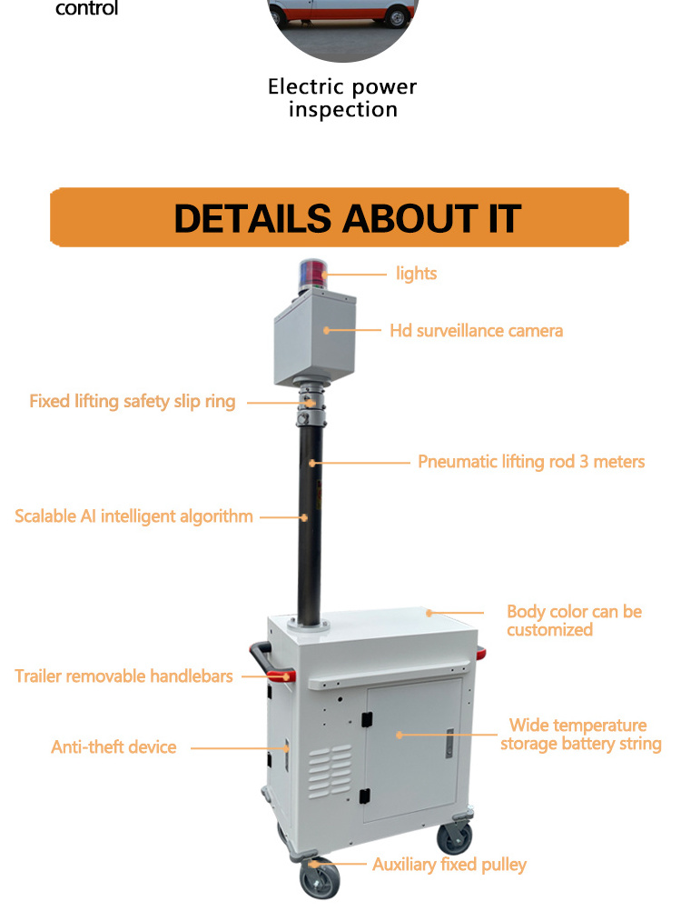 YEJUVISION Mobile Sentry 4g Wifi Ip Camera Cctv Tower People Counting With Voice Intercom Solar Surveillance Trailer