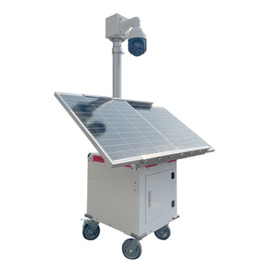 Hot Selling 4.2m Mobile Cctv Tower 80w*2 Solar Cctv Trailer System With Camera Or Led Lamps