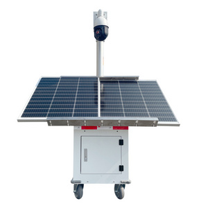 YEJUVISION 4.2m Mobile Cctv Tower 80w*2 Solar Cctv Trailer System With Camera Or Led Lamps