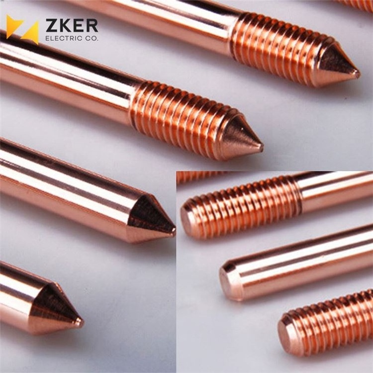 Q235 Ground rod Lightning rods Copper rod Copper bonded steel Copper clad steel, Lightning rod,carbide rods for earthing product