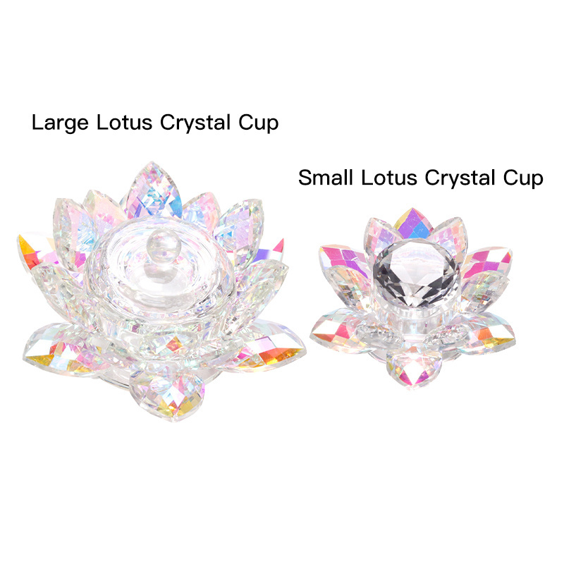 FUUMUUI Neswest Bling Lotus Flower Glass Acrylic Liquid Monomer Nail Crystal Dappen Dish for Storage Powder Liquid with Lid