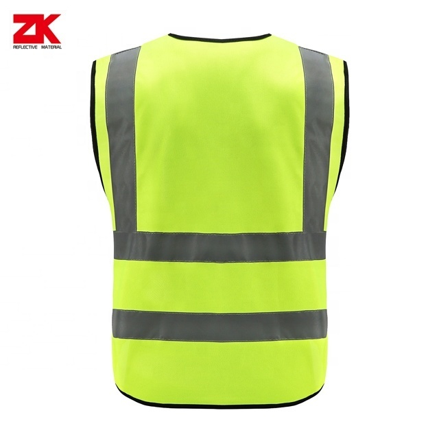 Promotional sleeveless yellow security staff work uniform reflective safety vest