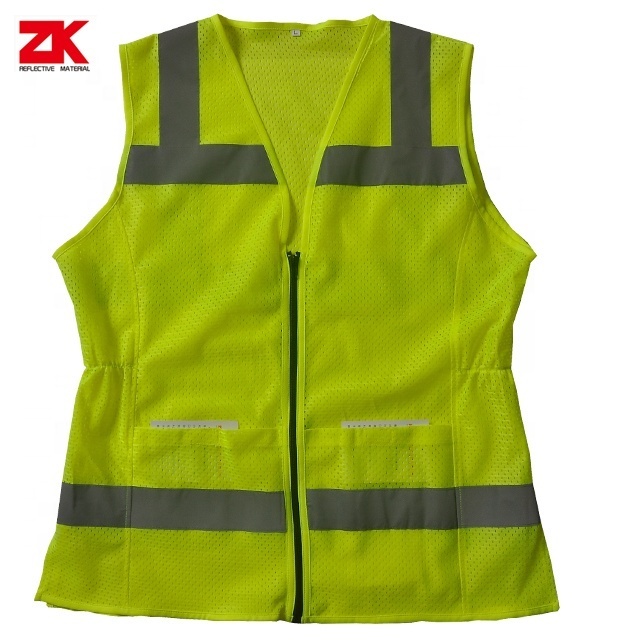 Hi vis orange reflective safety vest for women with cheap price