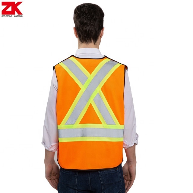 Hi vis contrasting color US style safety reflective vest