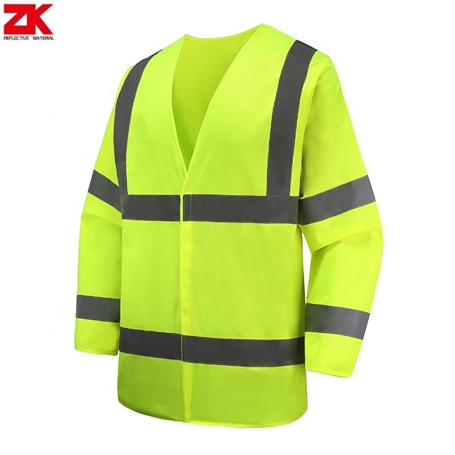 High visibility reflective long sleeve fluorescent clothes