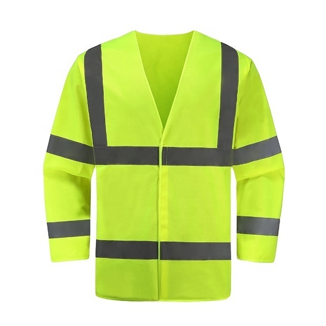 High visibility reflective long sleeve fluorescent clothes