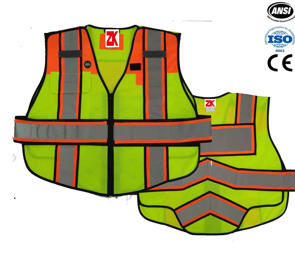 Fashion Safety Vest American Design 5 Point  Break-away Reflective Vest